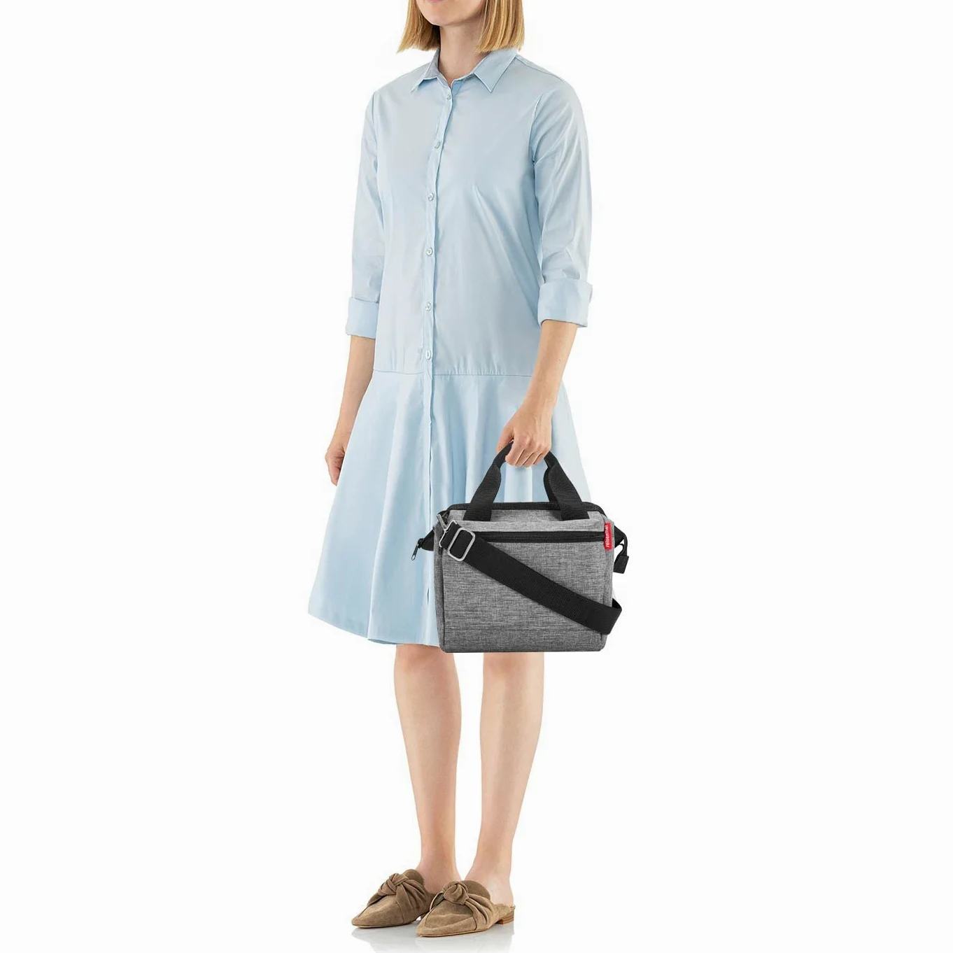 reisenthel allrounder cross in Twist Silber – Kleine Crossbody Bag mit abnehmbarem und verstellbarem Schultergurt – Aus wasserabweisendem Material