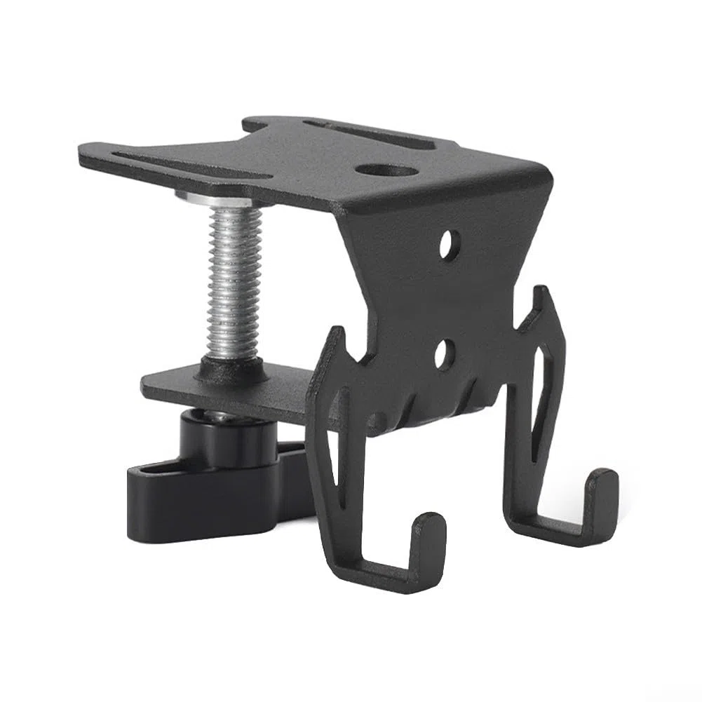 Camping-Gaskartuschenhalter, Eisen-F-Klemmen-Aufhänger für ≤ 2,5 cm Tische, platzsparender Flaschenöffner, Haken zum Kochen im Freien (Haken + Brett)