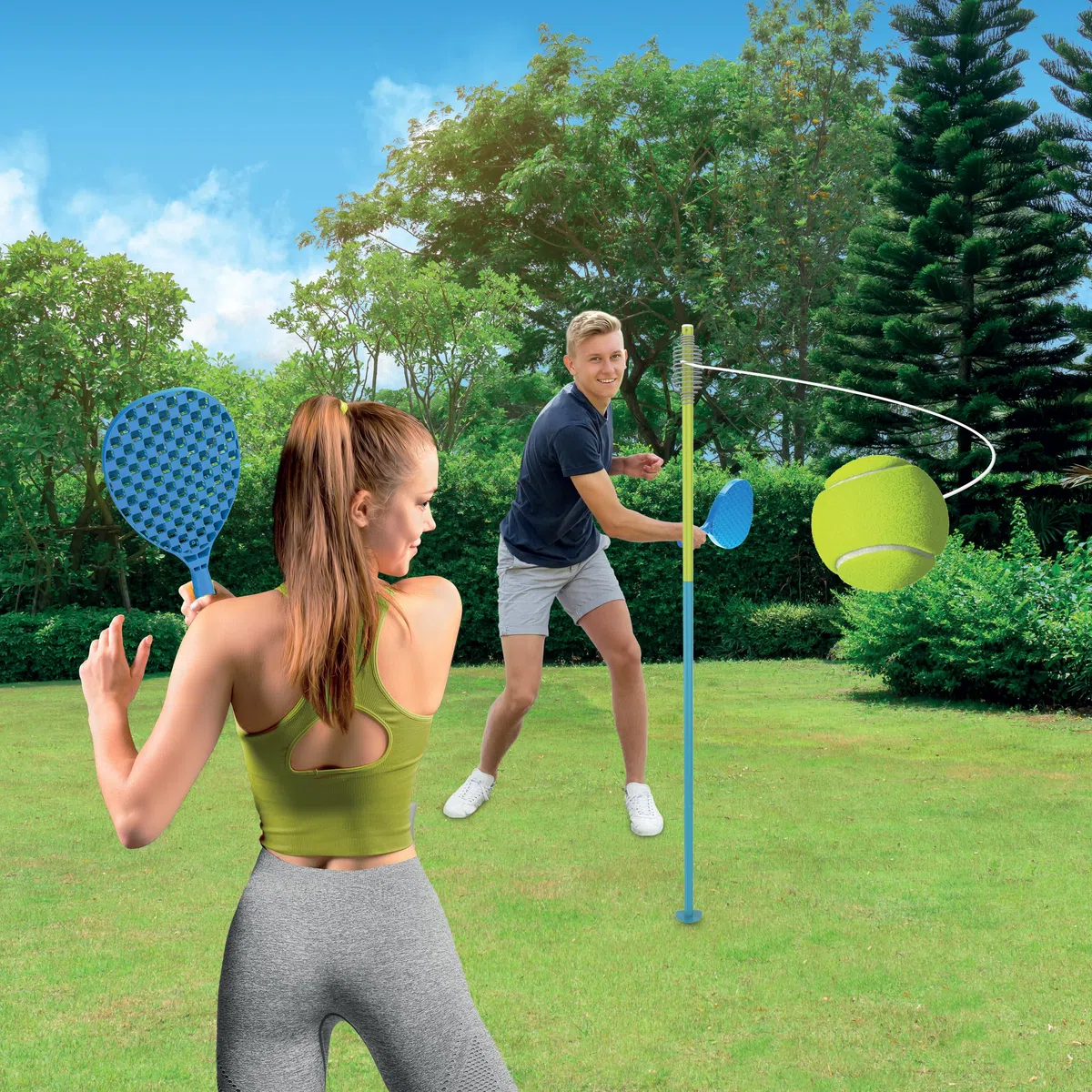 Mookie Activo Swing-Tennis-Trainer-Spiel für Kinder, Erwachsene und Familien – tragbares, langlebiges und lustiges Werkzeug zur Förderung der Hand-Augen-Koordination und Verbesserung der Reflexe für