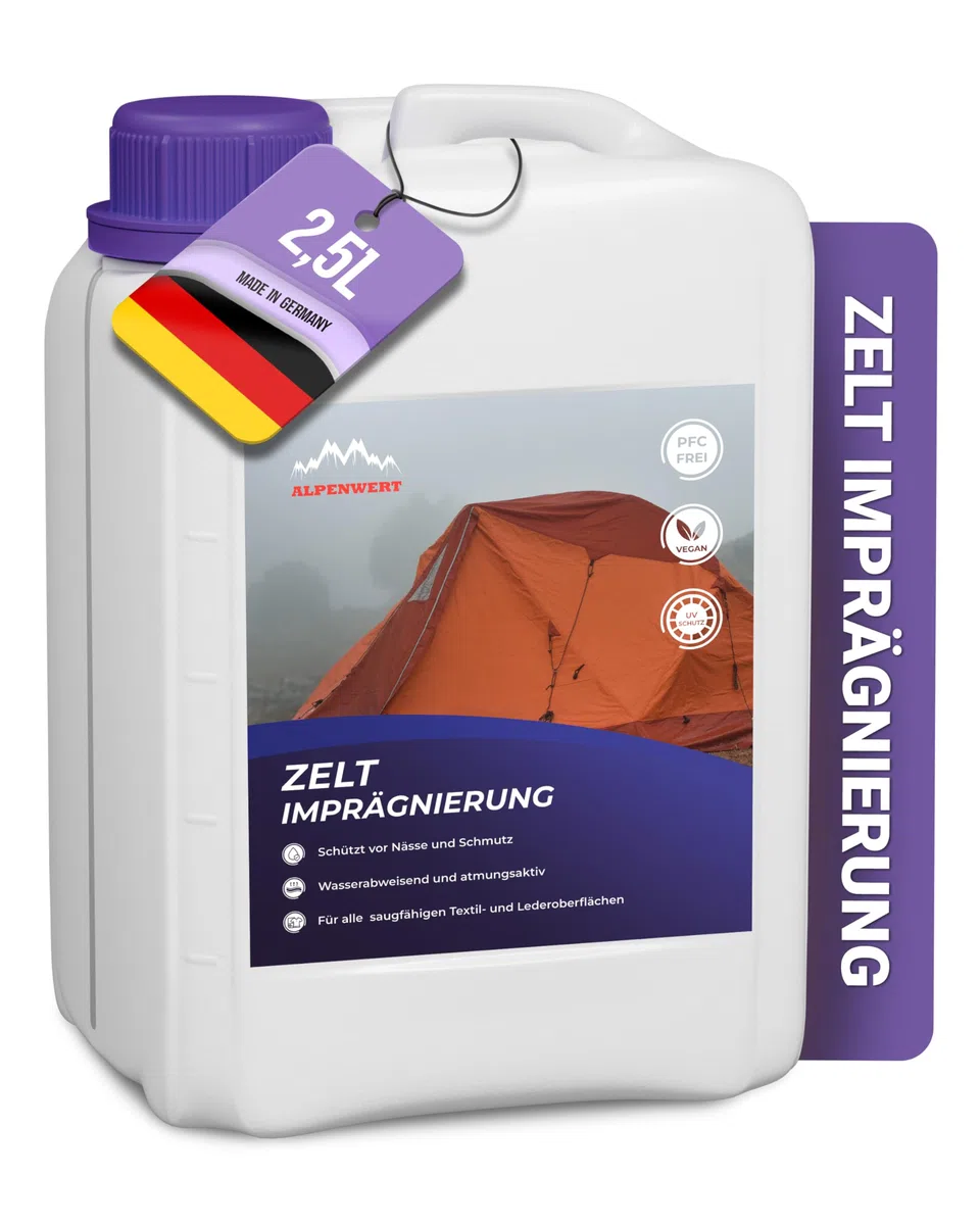 Alpenwert Zelt & Pavillion Imprägnierspray [LANGZEIT-ABPERL-Schutz] Made in Germany Imprägnierung für Zelte, Markisen, Sonnenschirm UVM.
