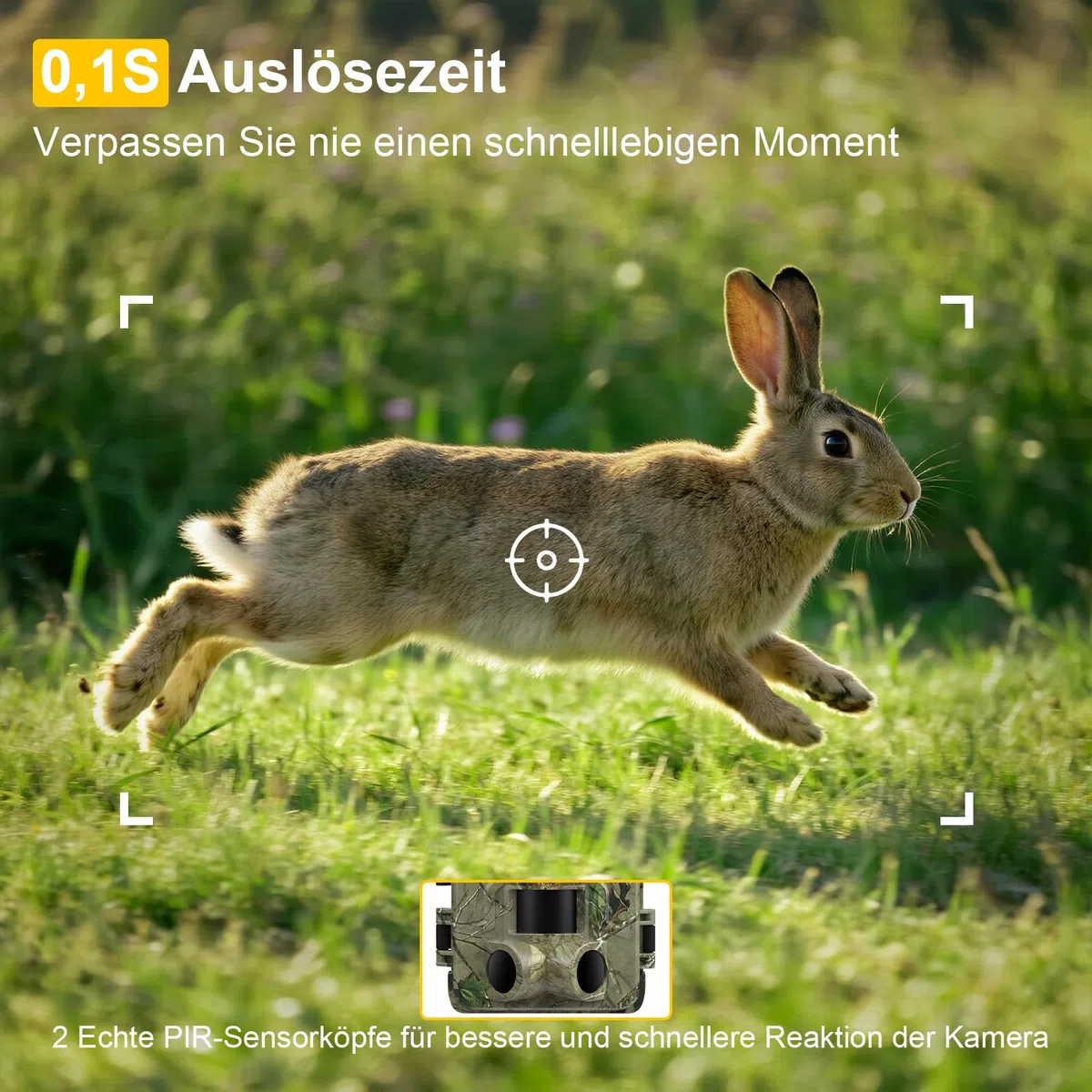 Lutranstra 5K Wildkamera WLAN 64MP Full HD Infrarot Wildtierkamera Bewegungssensor Nachtsicht IP66