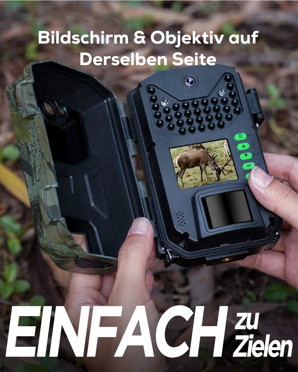 iZEEKER Wildkamera Ohne WLAN, Wildtierkamera mit 940nm No Glow Infrarot LEDs, Wildkamera mit Bewegungsmelder Nachtsicht IP66 Wasserdicht für die Tierbeobachtung Heim Sicherheit