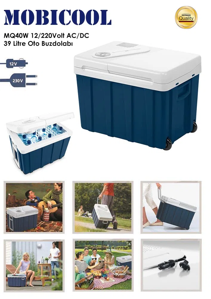 Mobicool MQ40W elektrische Kühlbox 39L 12V 230V mit Rollen und Telekopgriff