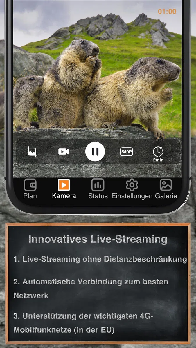 GardePro X50 Pro Max 4G LTE Wildkamera mit Live-Streaming, Wiederaufladbare 8000mAh Akku, integrierte SD Karte, 48MP 1296P, X50PLMB Wildtierkamera mit bewegungsmelder nachtsicht, Handyübertragung