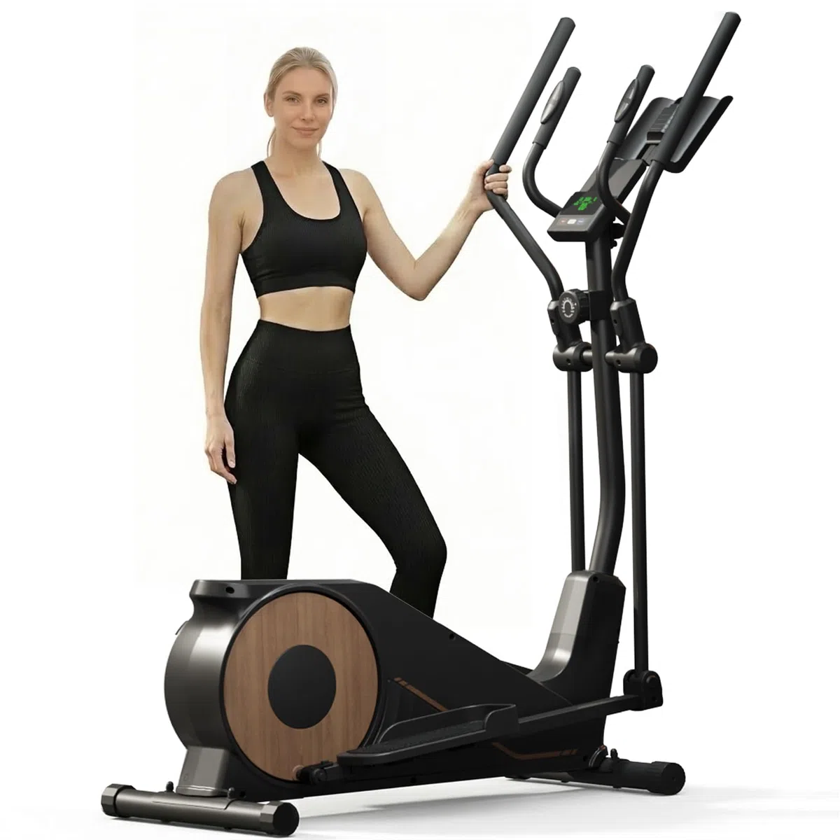 Crosstrainer für Zuhause, Aeriflo M100 8kg Schwungmasse Ellipsentrainer mit Kinomap App, 42cm Schrittlänge & Pulsmesser, Leises Magnetbremssystem, 80% Vormontiert, bis 150kg Belastbarkeit