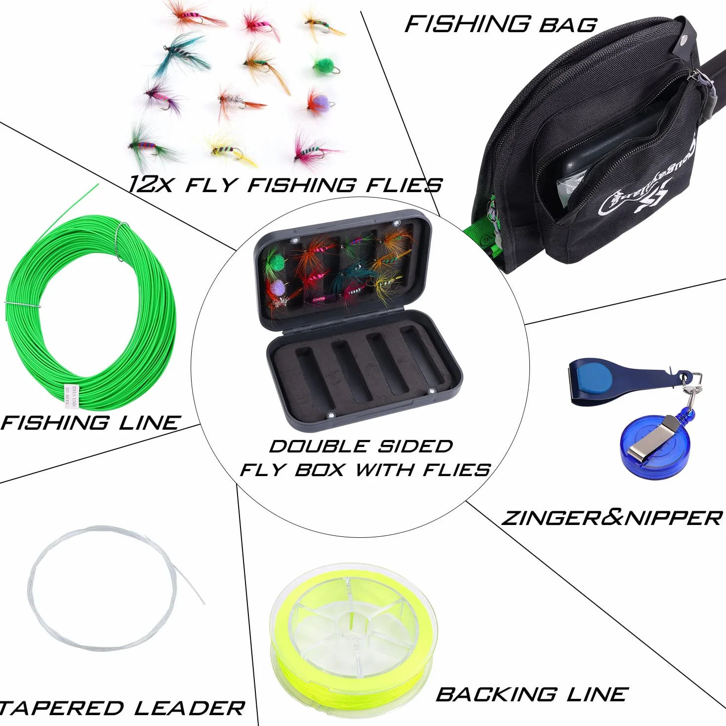 Sougayilang Standard Fly Fishing Combo Starter Kit, 5/6 Weight 9' Fly Rod with SuperPolymer Handle, Accessories, Carrying Case, Fly Box Case & Fishing Flies