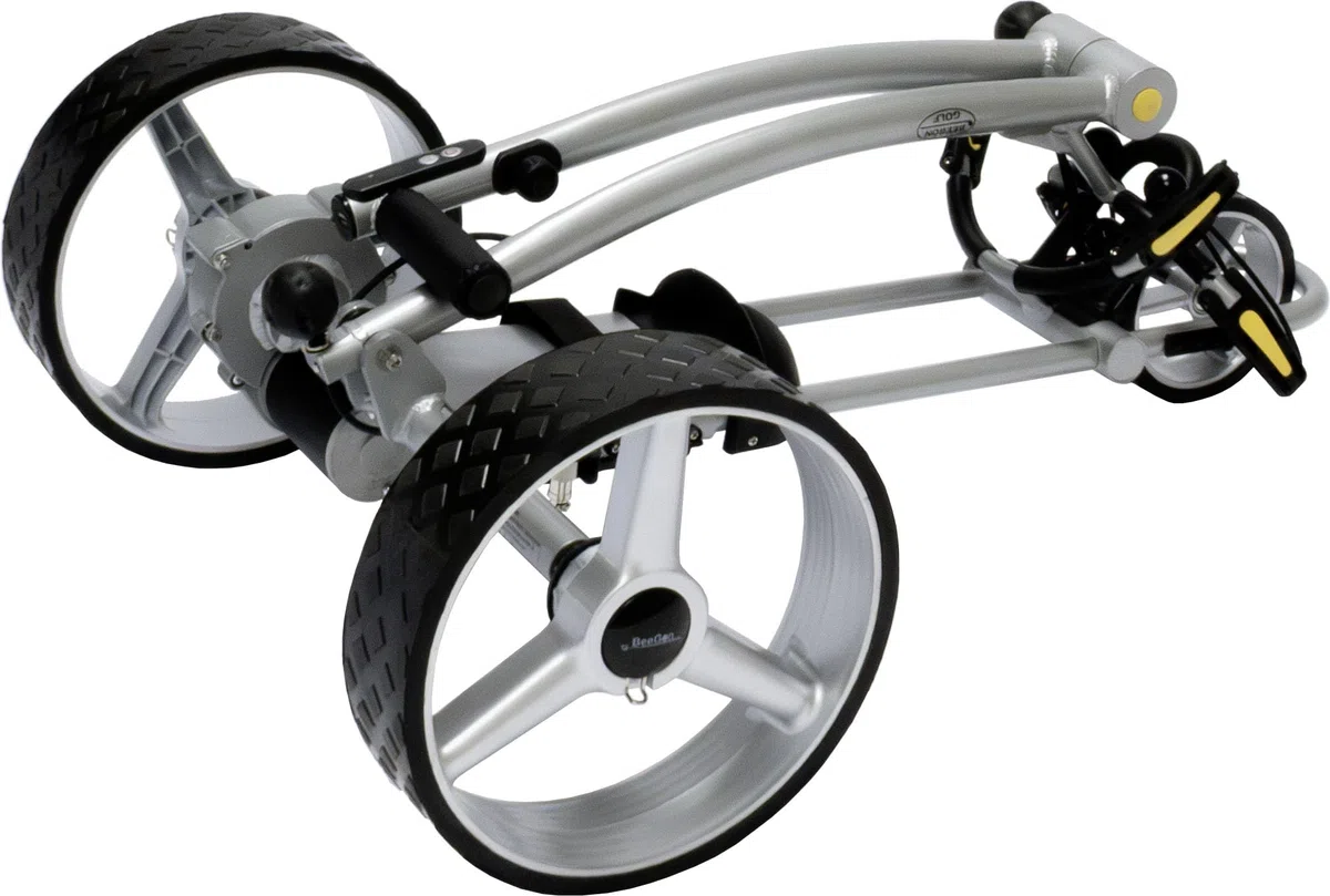 BeeGon Golf Elektro-Golftrolley GT-X300 Pro Silber mit 33Ah Blei-Akku inkl. Zubehör