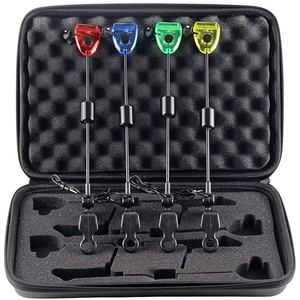 4Pcs Angeln Swinger Set Angeln Bissanzeiger LED Beleuchtete Swinger Karpfenangeln ZubehöR