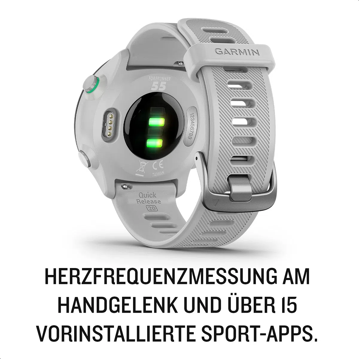 Garmin [renewed] Forerunner 55 – GPS-Laufuhr mit 1,04“ Always-On-Farbdisplay, täglichen Trainingsempfehlungen, Laufzeitprognose, über 15 Sport-Apps und bis zu 14 Tagen Akkulaufzeit [Generalüberholt]