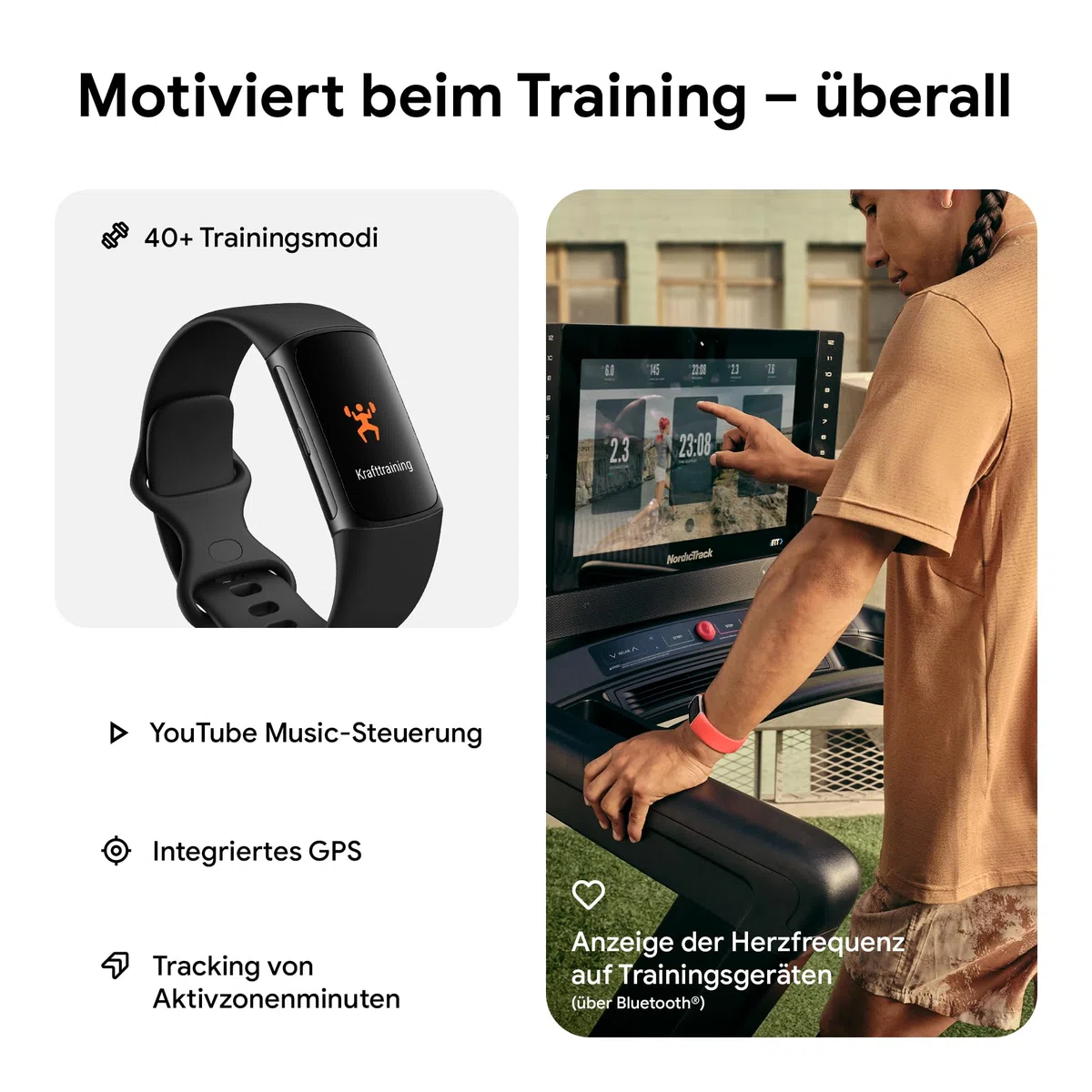 Google Fitbit Charge 6 Aktivitätstracker enthält ein 6 monatige Premium Mitgliedschaft, 7 Tage Akkulaufzeit, Google Wallet und Maps