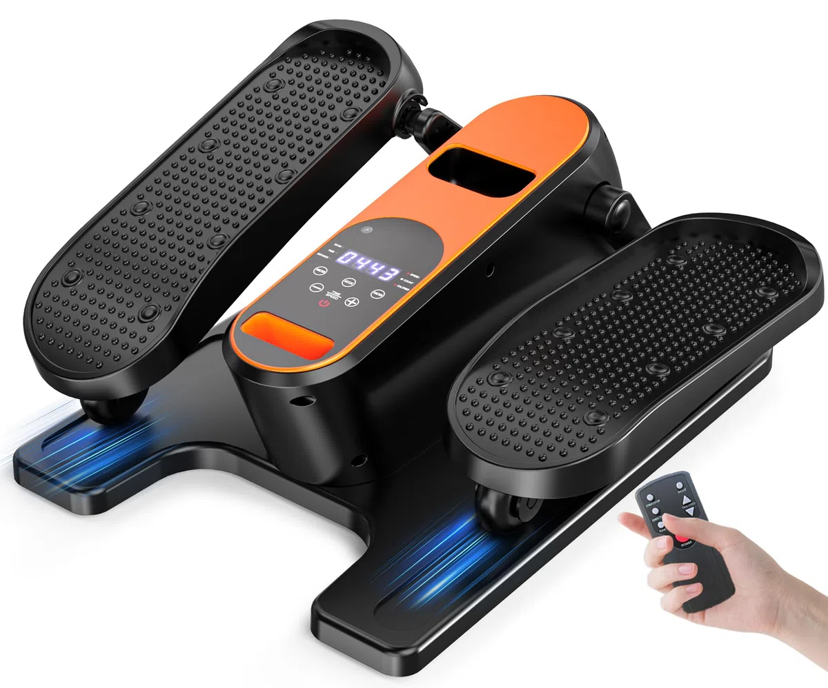 Mini Ellipsentrainer für Zuhause Untertisch Elektrischer Crosstrainer mit Fernbedienung, Display, 12 Geschwindigkeiten, Leise & Tragbar Stepper für Senioren Jugendliche und Erwachsene Freizeitübung