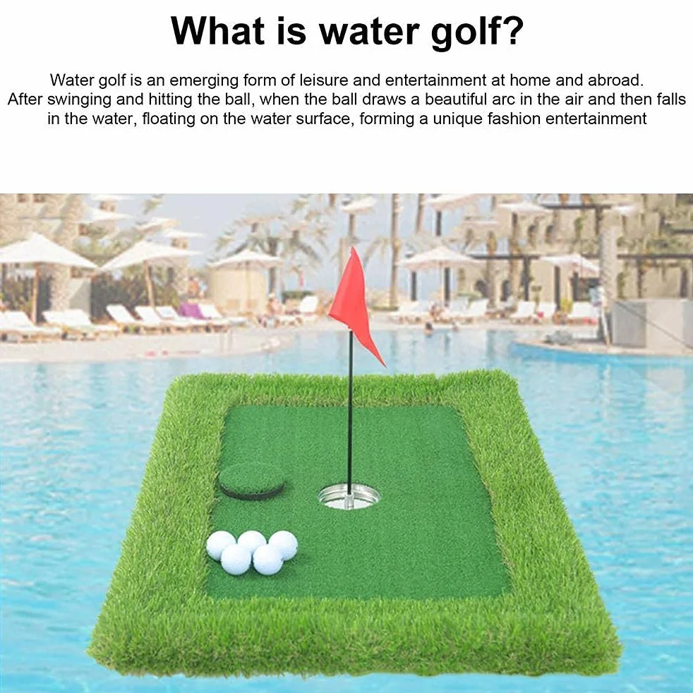 Floating Green Pool， Putting Green Minigolf Übungshilfe Hinterhof Indoor Outdoor Pool