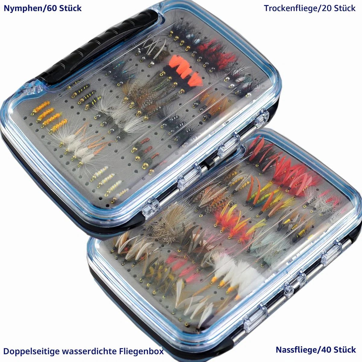 Fly Fishing Flies kit with Fly Box/Nymphs/Dry Fly,Wet Fly/Streamers/Realistic Flies