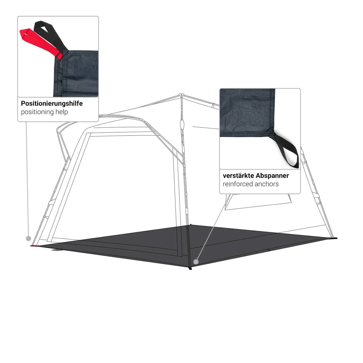 qeedo Zeltunterlage Quick Villa 5 Familienzelte und Quick Motor Busvorzelte, Groundsheet, Schutz vor Nässe u. Schmutz