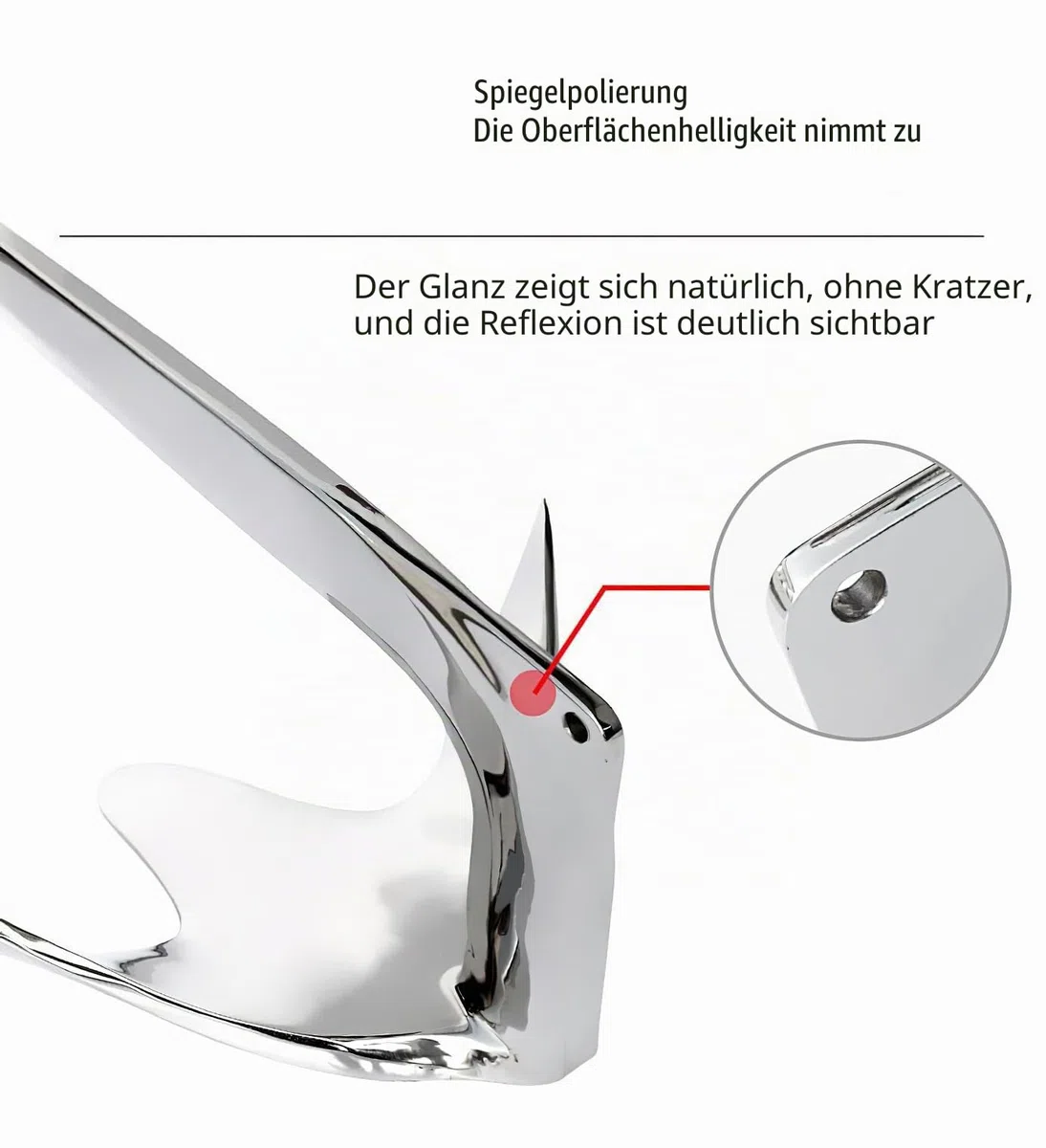 Bootsanker, 5 kg, Bruce-Stil, Krallenanker, robuster 316er Edelstahl, für Yachten, Schnellboote