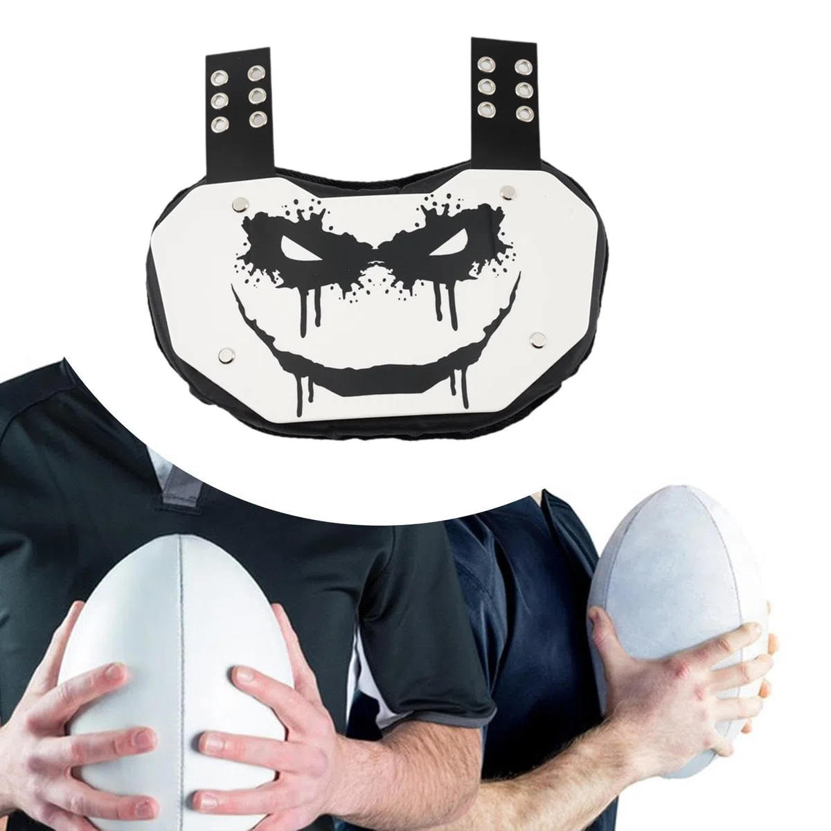rockible Football Backplate, Professioneller Jugend-Fußball-Rückenprotektor, Football Back Pad, Rugby Back Pads Atmungsaktiv, Rückenprotektor Hochschlagfester Schutzteller für Trainingsspieler