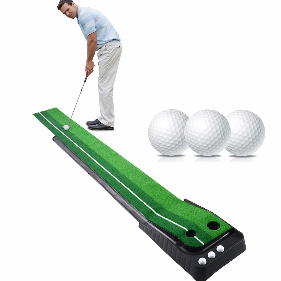 Signstek Golf Putting Matte mit automatischer Ballrückgabe