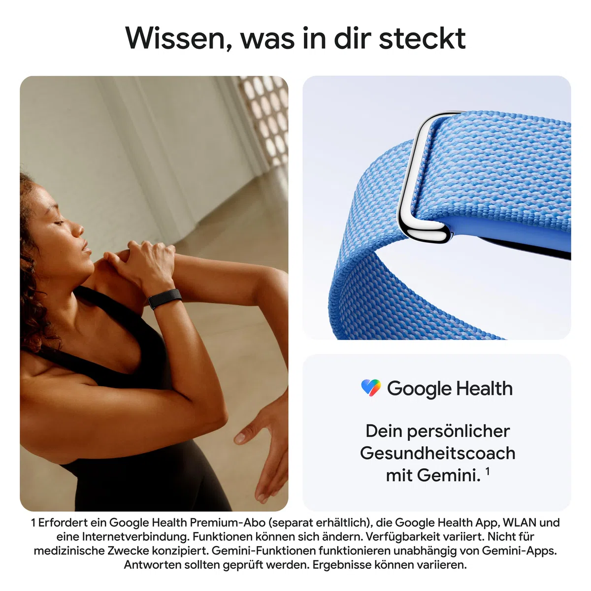 Google Fitbit Air – Aktivitätstracker ohne Display mit Fitness-Tracking, Herzfrequenzmessung und Schlafanalyse – personalisiertes KI-basiertes Coaching – bis zu 7 Tage Akkulaufzeit – Obsidian