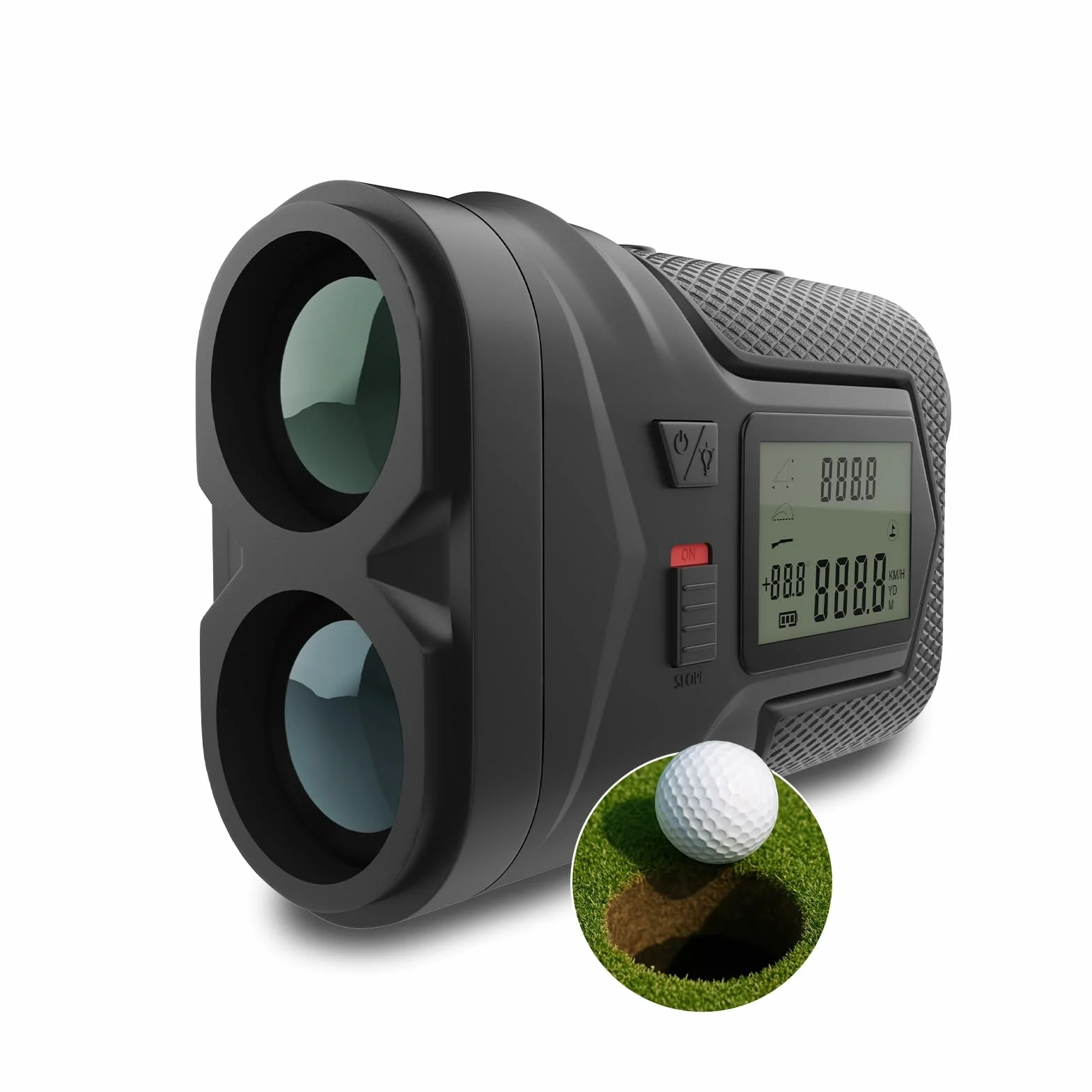 Golf Entfernungsmesser 1097M von WanderS – Laser Messgerät mit Neigungsfunktion On/Off, Flaggensperre & Vibration, 6X Zoom, Turniermodus, Seitenanzeige, USB-C Aufladung – Golfzubehör Herren