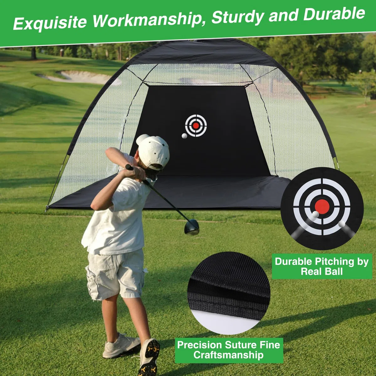 REDCAMP Golf Target Cloth 7.8x5x3.6FT, Golf-Netz übungsnetz for Replacement Target Hitting Net,Zielscheibe für Netz, Practice Trainingsnetz Aids Indoor Outdoor for Indoor Outdoor Hinterhof