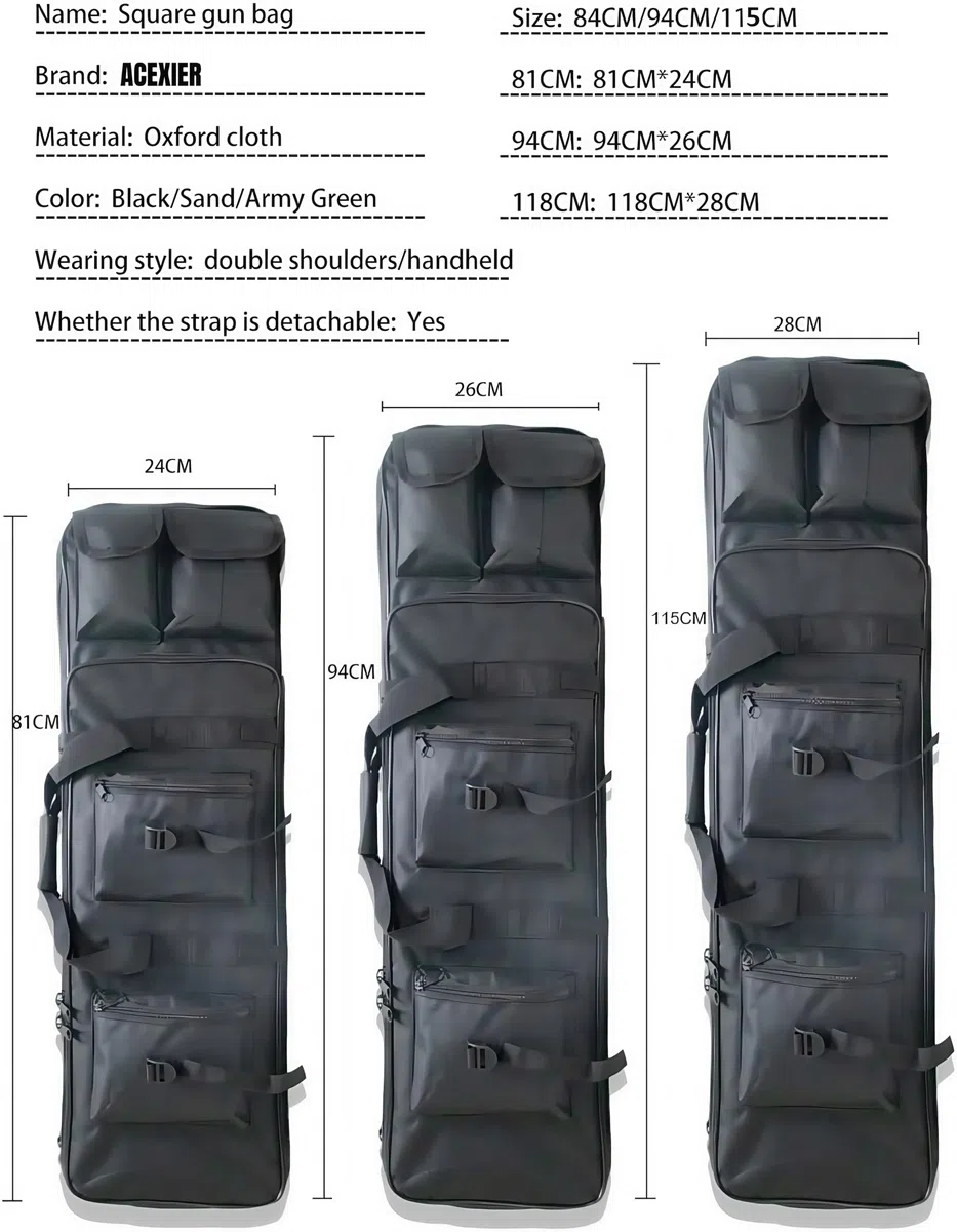ACEXIER 81cm / 94cm / 115cm Taktisches Jagdgewehr Waffenkoffer Airsoft Waffentasche Outdoor Carry Protection Rucksack