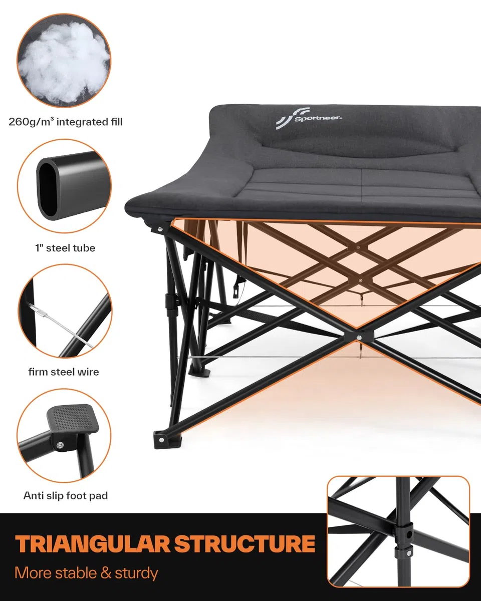 Sportneer Feldbett Gästebett Bis 204KG, 69cm/ 79cm Campingbett feldbett klappbar für Camping Reisen Indoor Outdoor Strand und Garten