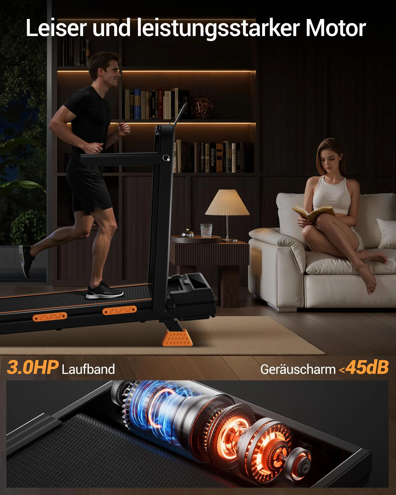 LONTEK Walking Pad Klappbar mit Steigung 10KM/H, 16% Laufband für Zuhause Klappbar mit Steigung, LED Anzeige, Fernbedienun, Laufbänder mit Handläufen, 3.0 HP Treadmill for Home, Belastung 159KG