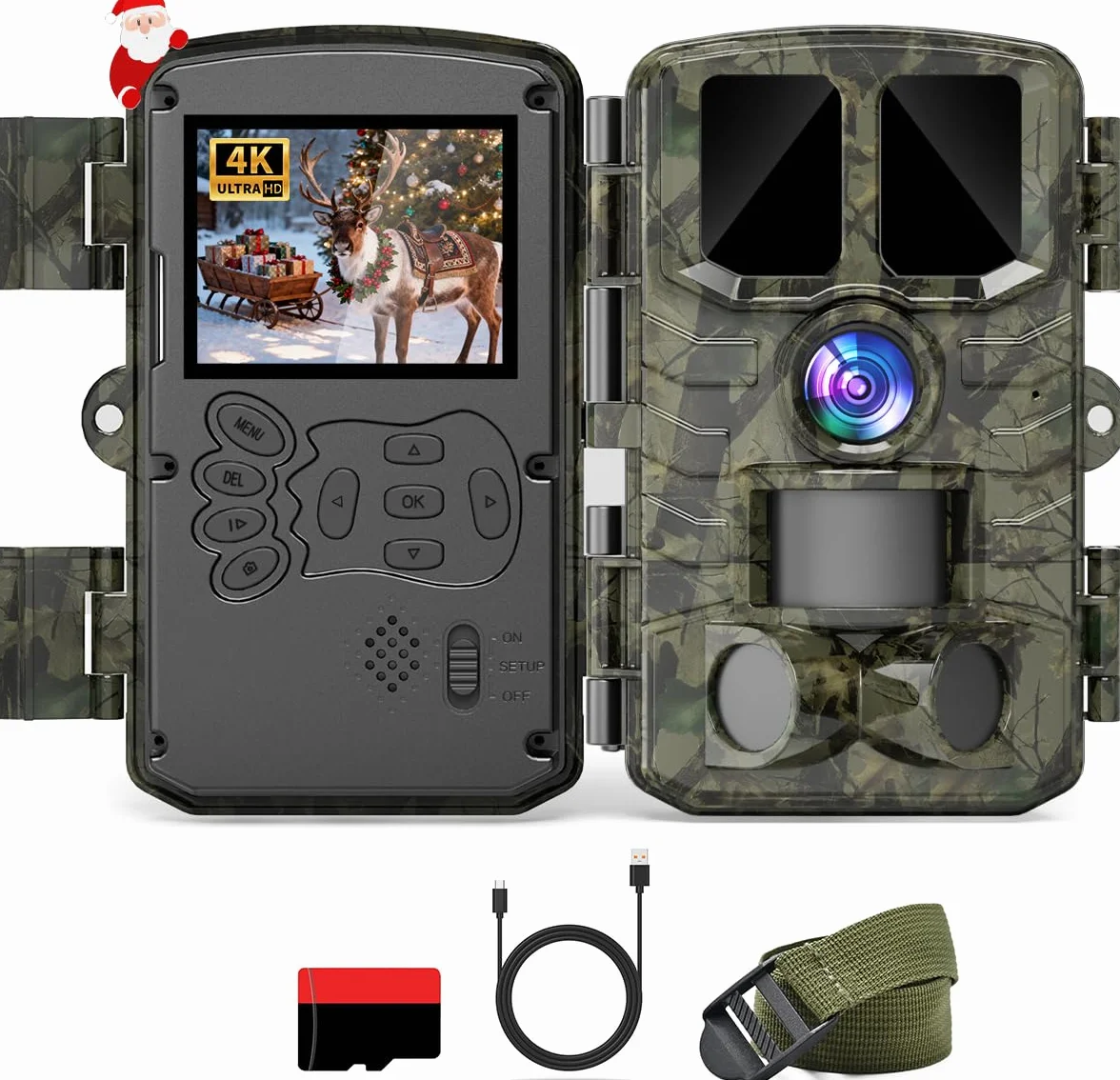Coolifepro Wildkamera 60MP 4K HD, Wildtierkamera mit Bewegungsmelder Nachtsicht, 850nm IR LED Nachtkamera, 120° Weitwinkel mit 32GB Karte, für Tierbeobachtung und Sicherheitsüberwachung