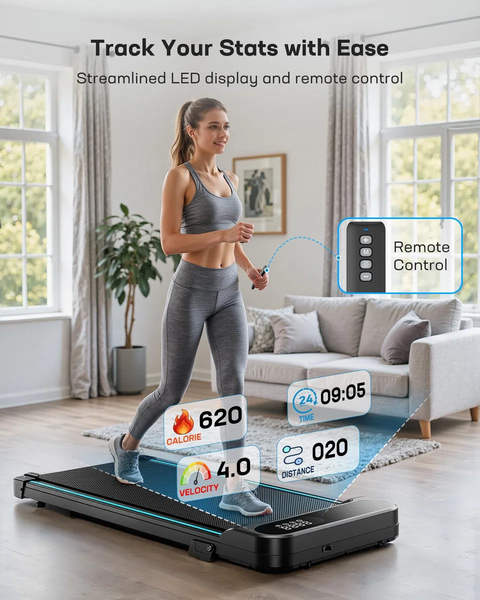 HUANUO Walking Pad, Laufband f¨¹r Zuhause mit Steigung 5%, 150 kg Gewichtskapazit?t, 2,5 HP Laufband Schreibtisch f¨¹r Zuhause und B¨¹ro, tragbares Laufb?nder mit Fernbedienung & LED-Anzeige