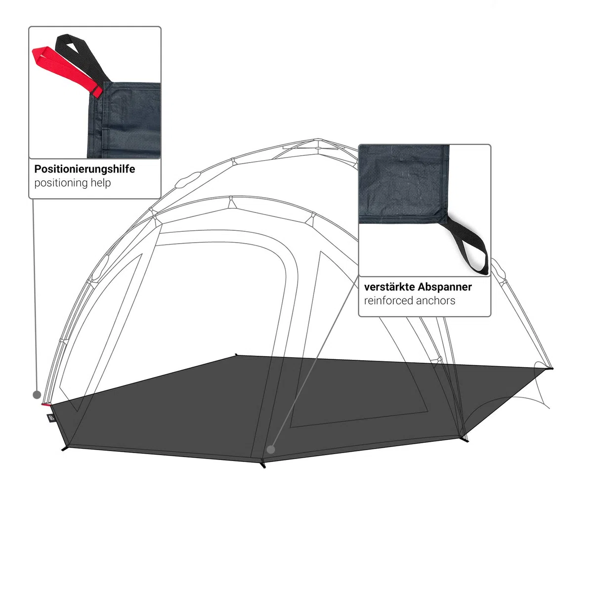 qeedo Quick Oak 3 Groundsheet, Zeltunterlage, Schutz vor Nässe und Beschädigungen