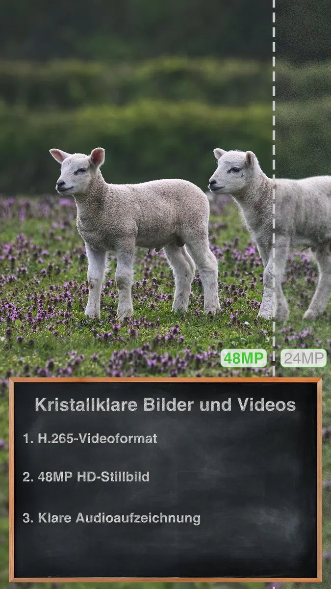 GardePro X50 Pro Max 4G LTE Wildkamera mit Live-Streaming, Wiederaufladbare 8000mAh Akku, integrierte SD Karte, 48MP 1296P, X50PLMB Wildtierkamera mit bewegungsmelder nachtsicht, Handyübertragung