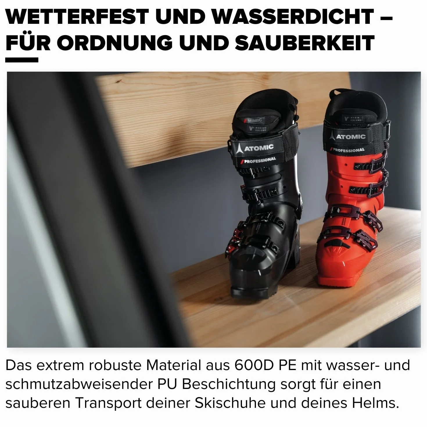 Atomic Boot & Helmet Bag - Wasserabweisende Tasche für Skischuhe & Helm - Extra Zubehör-Fach - Optimaler Schutz durch Polsterung - Integrierte Belüftungslöcher
