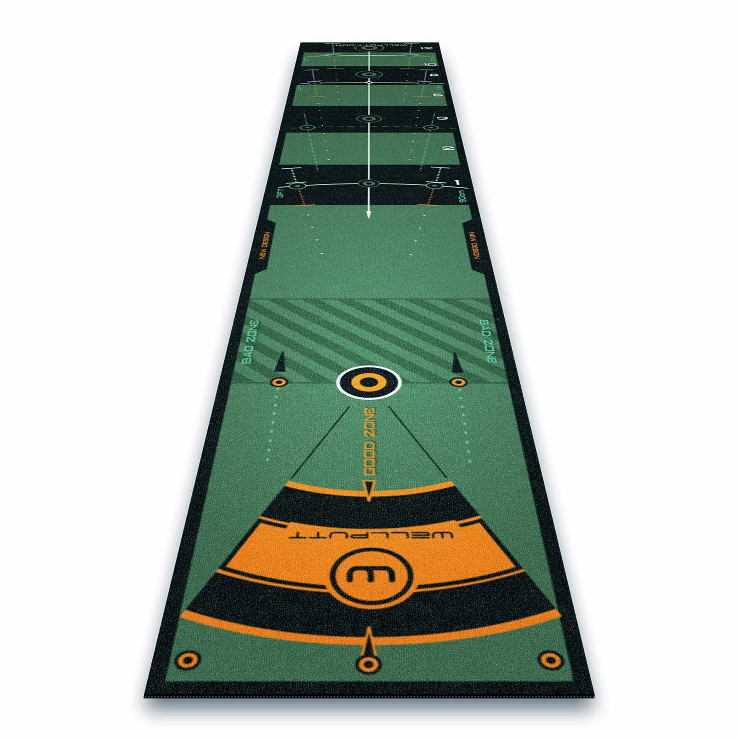 WELLPUTT - Puttingmatte Golftraining - 3m grün