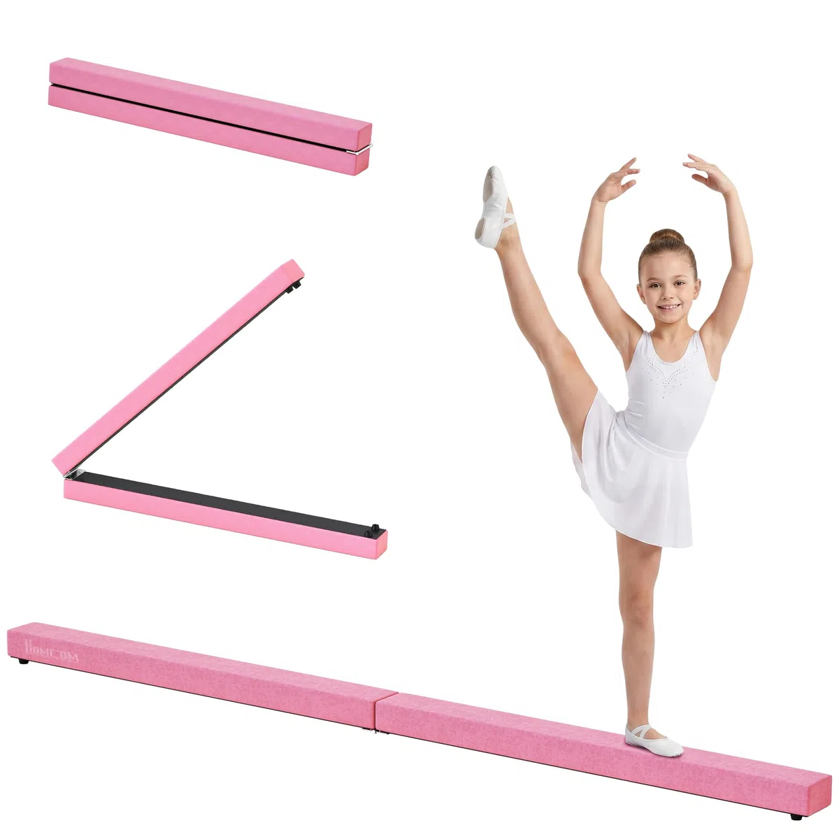 HOMCOM 210 cm Schwebebalken Turnbalken Indoor Outdoor Balance Beam Klappbarer Turnbalken Balance Balken Balancierbalken bis 120 kg