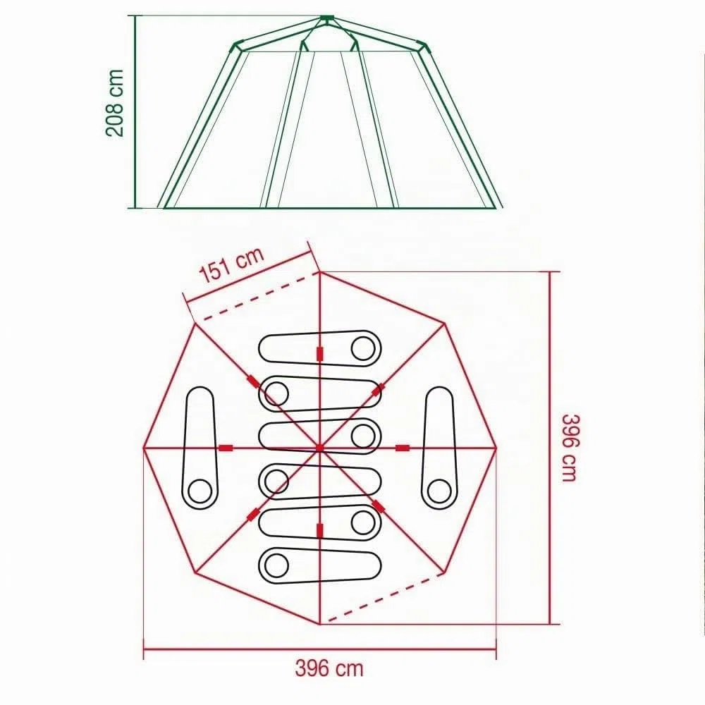 Coleman Octagon 8 Zeltteppich, EIN maßgeschneiderter Campingteppich für alle Octagon 8 Zelte, EIN robuster und weicher Polyesterteppich für zusätzlichen Komfort im Zelt