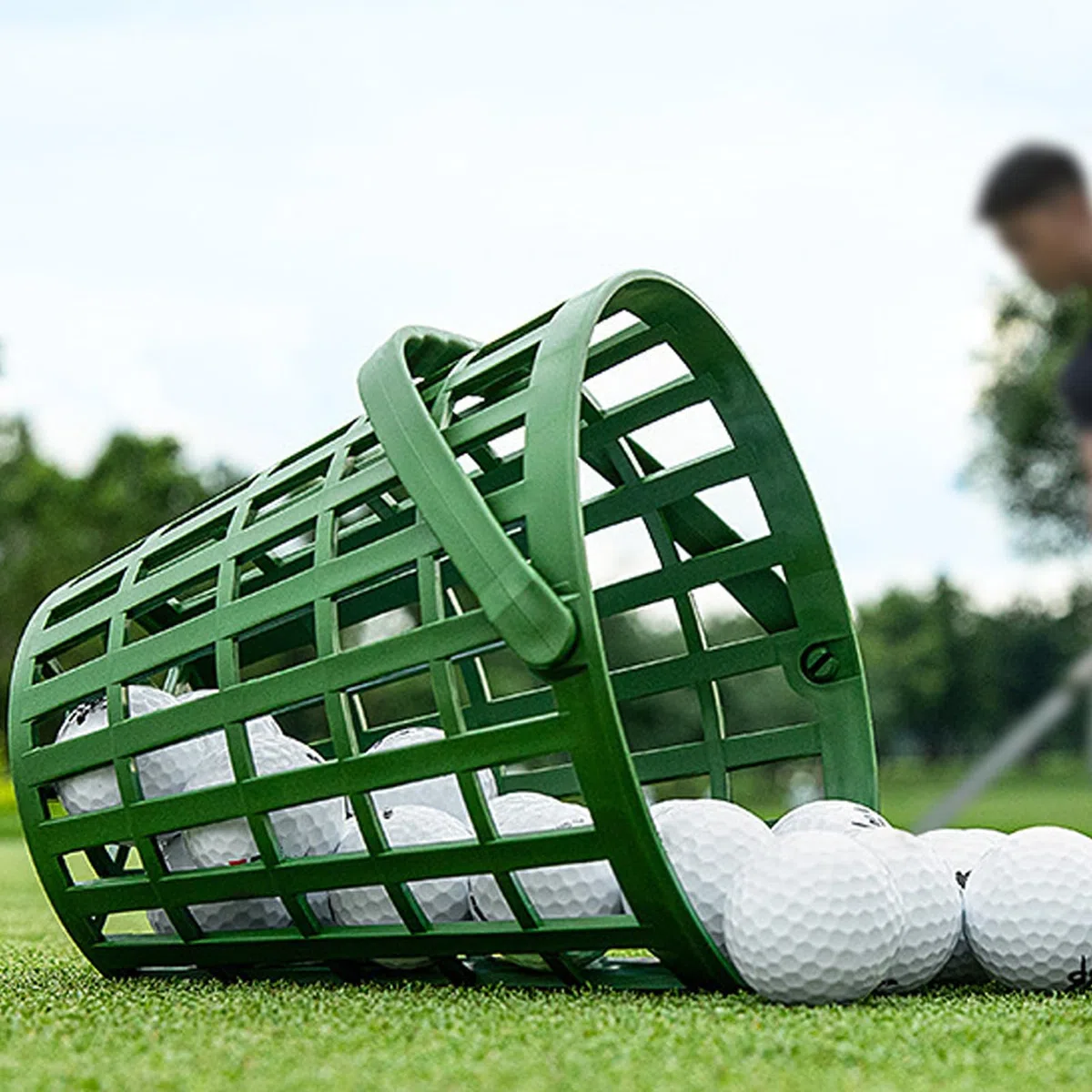 Balleimer, Golf-Aufbewahrungsbehälter, tragbarer Tragekorb, 50 Volumenfunktionen, professionelle Sportausrüstung, Trainingseinrichtungszubehör, Metalldraht-Caddy für Garage, Balkon