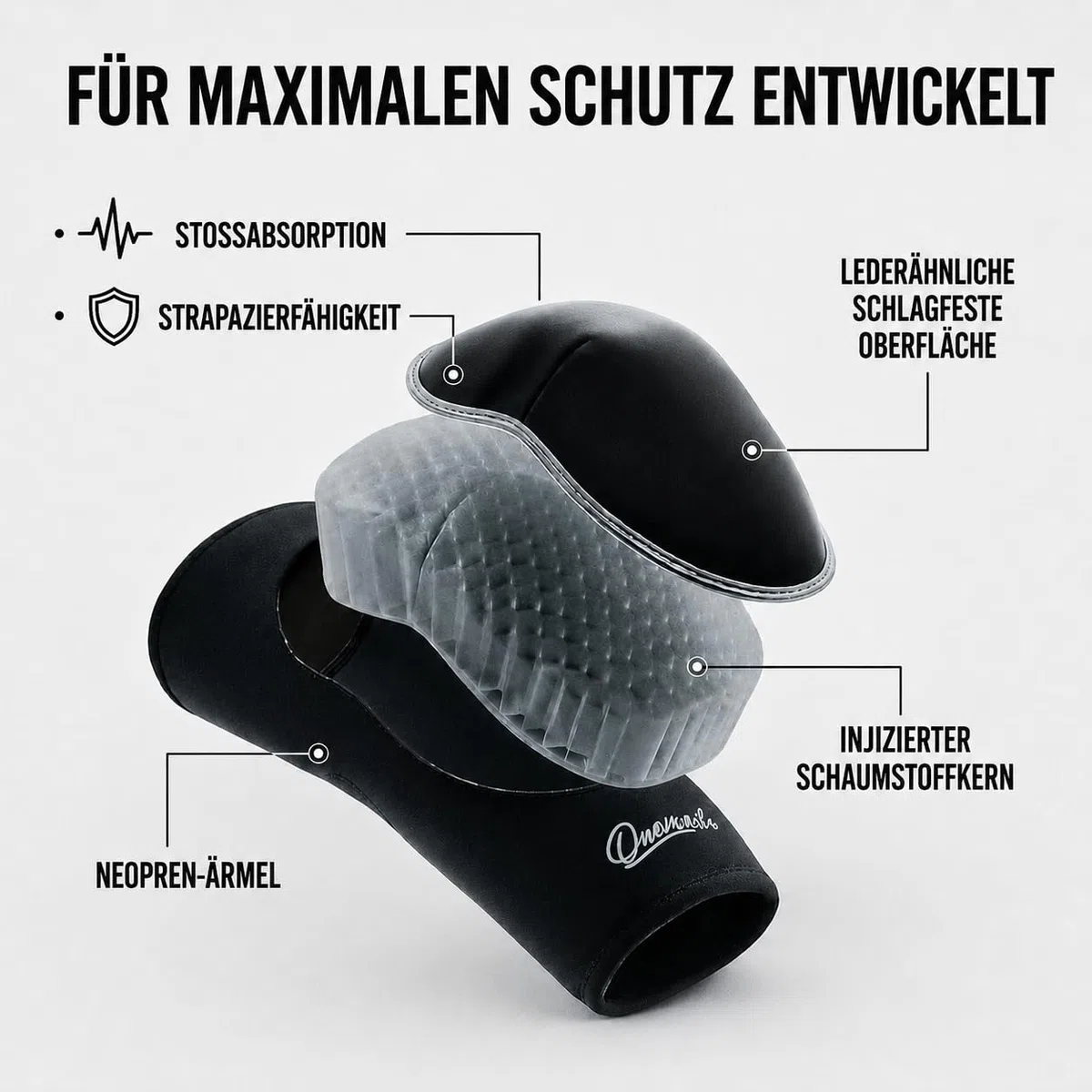 Ellenbogenbandage, Muay Thai, MMA, Thaiboxen, Thaiboxen, Ellenbogen, Sehnenscheidenentzündung, Ellenbogenschutz, Schwarz x Schwarz, Einheitsgröße