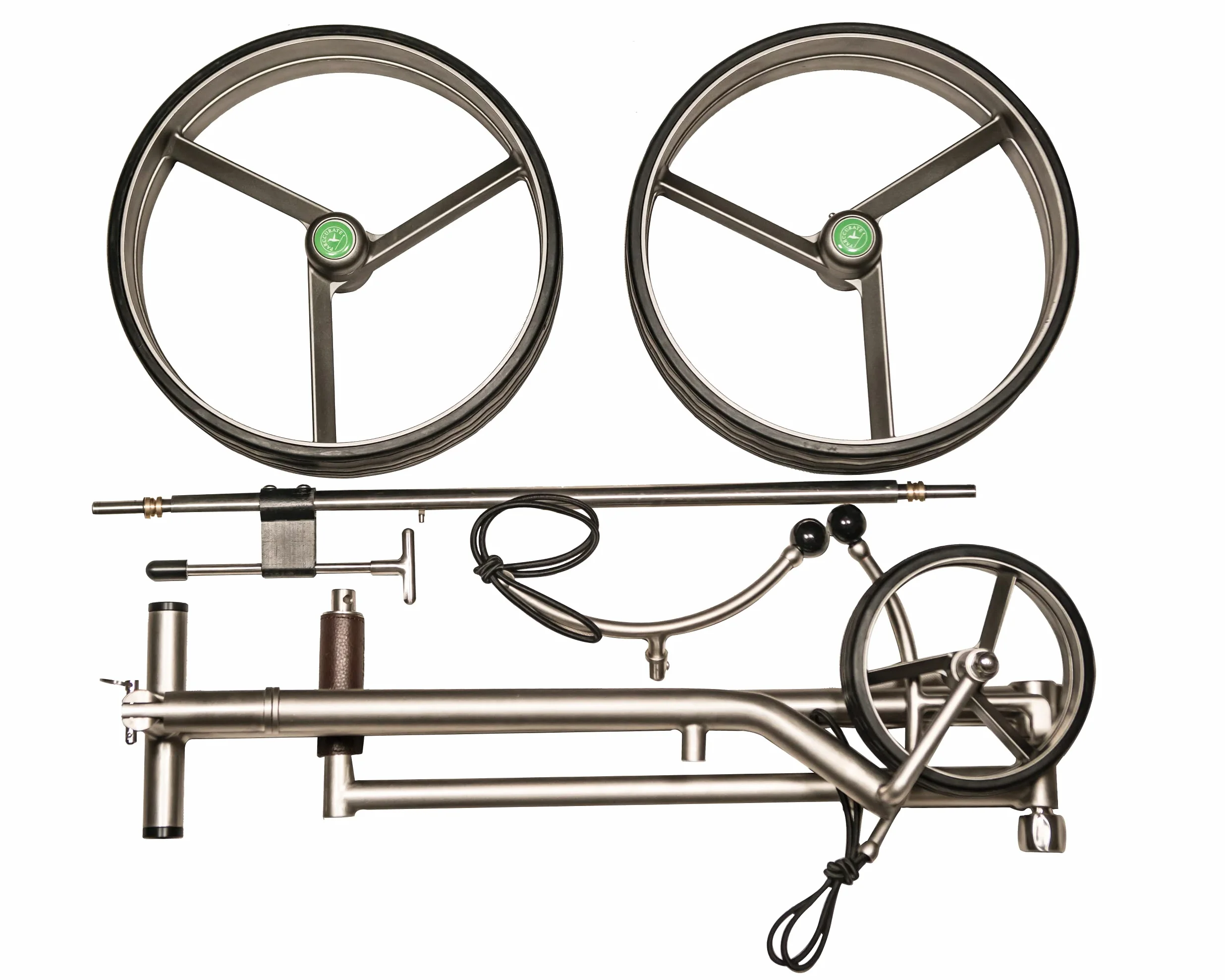 Edelstahl 3 Rad Golftrolley klappbar Fasan matt