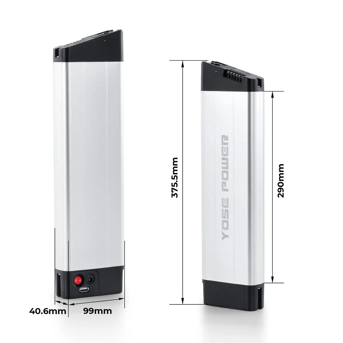 YOSE POWER E-Bike Batterie 36V 11.6Ah In-Frame Akku mit USB für 36V 250W / 350W / 500W / 800W Motor passt auf LLobe City III, CitySport 2, FML 810 und FML 830