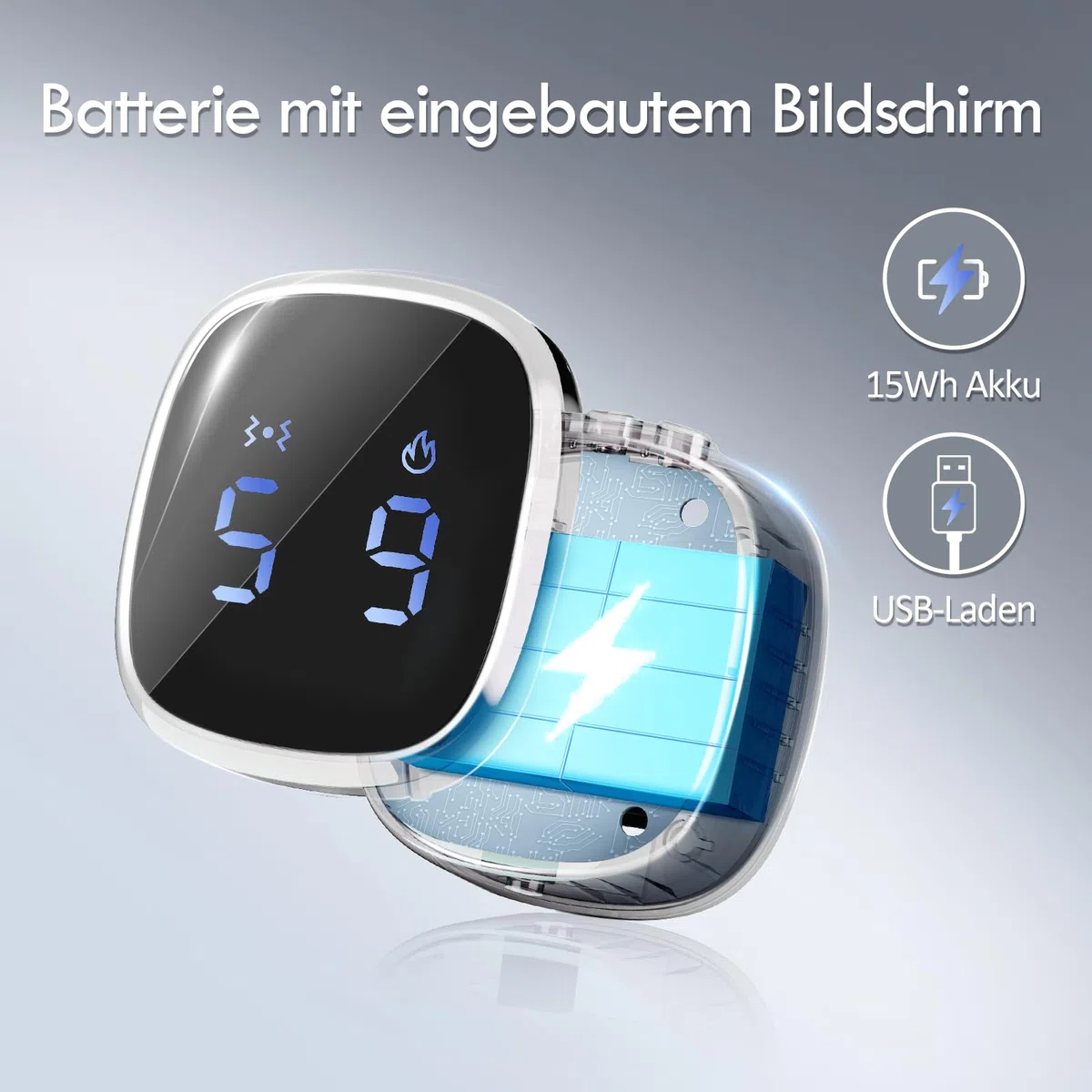 Comfytemp Wärmegürtel Rücken Massagegerät mit 15Wh Akku mit USB,9 Wärmestufen 5 Vibrationmoden Kontrolle per Knopfdruck und App, 20X155cm Kabellos Heizgürtel Abschaltautomatik Rückenwärmer