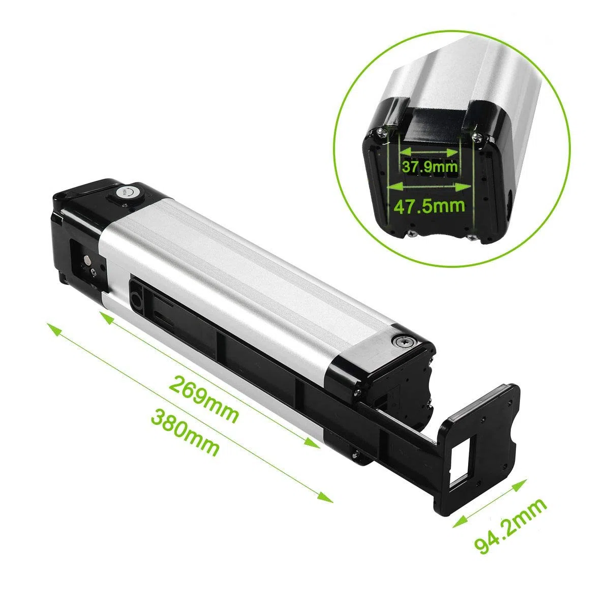 SEASON Ebike Akku 24V 10.4Ah Li-ion Akku Sitzrohr Batterie in Silber OHNE Ladegerät für u.a. Trio Phylion MiFa Rex