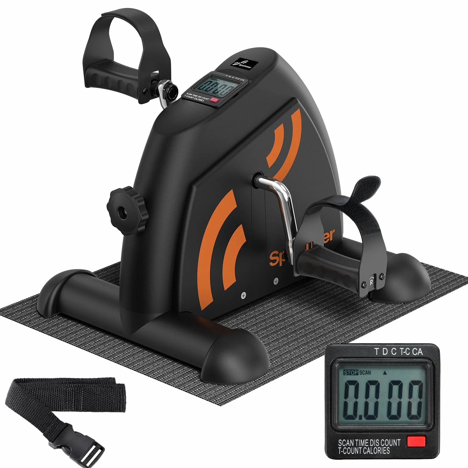 Sportneer Pedaltrainer für Senioren,Mini Heimtrainer mit LCD-Display, Fitnessgeräte für Zuhause – Tischfahrrad, Ergometer Senioren, Arm- und Beintrainer für Senioren mit Anti-Rutsch-Matte