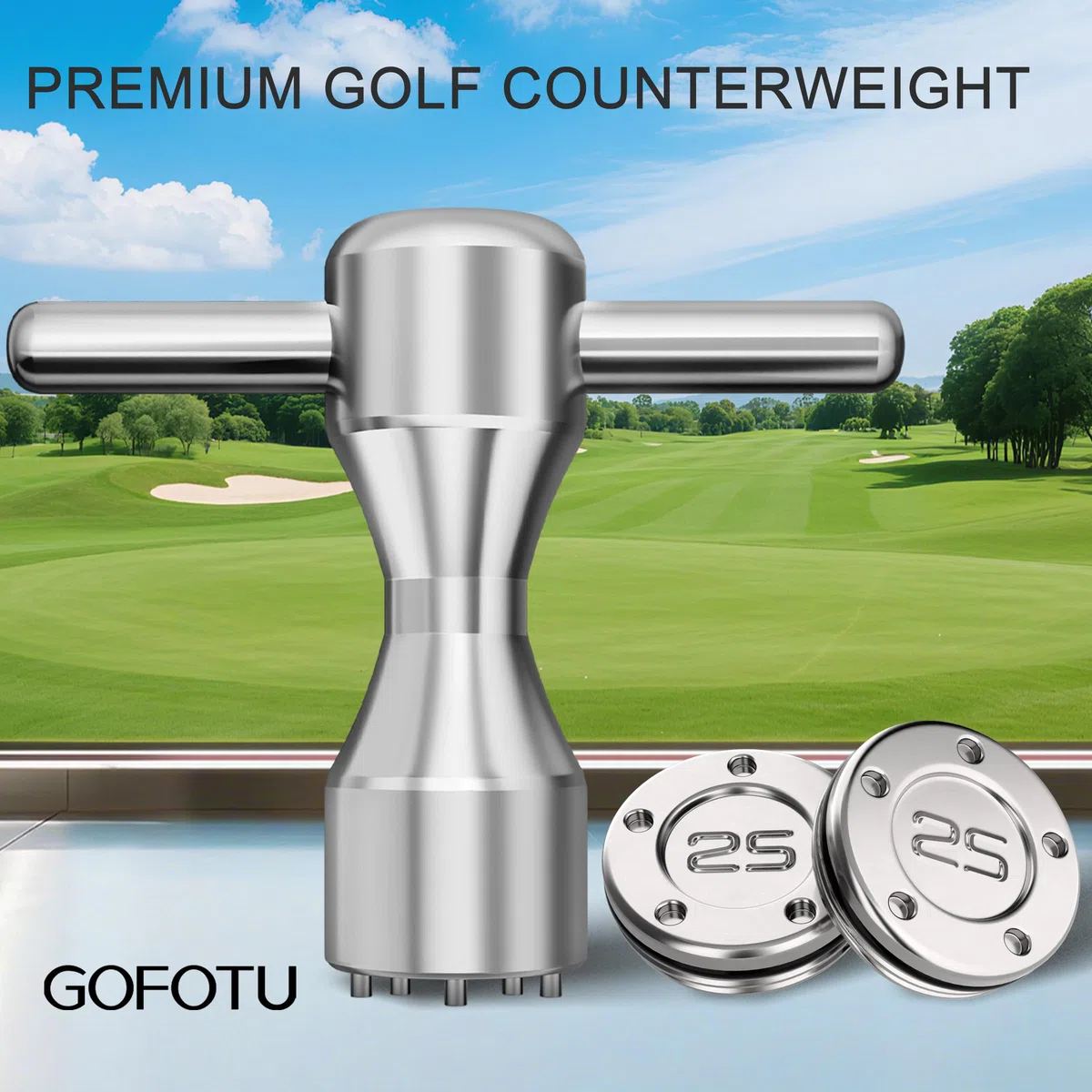 Golf Gewichte 2 Stück 5 g - 40 g Golfgewichte Schraubenschlüssel Kit passend für Titleist Scotty Cameron Putter Newport (2 Stück 25 g + Schraubenschlüssel)
