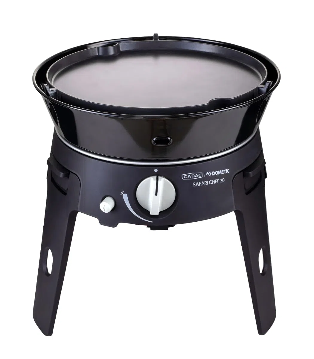 CADAC - Safari Chef 30 LP Deluxe - Tragbare Grills - GreenGrill-Keramikbeschichtung – inkl. Tragetasche - Campingplatz - 50mBar - BBQ-Must-Haves - Verwendung im Freien