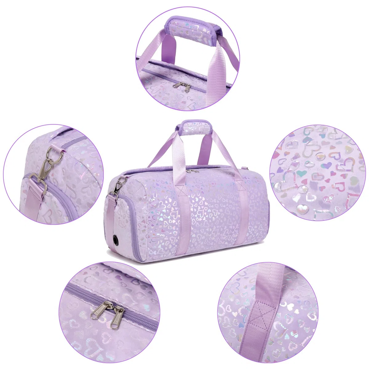 Kimwadalh Sporttasche für Mädchen, Kinder, Tanztasche, Wochenendtasche, Kinder, Reisetasche, Mädchen, Balletttasche, Turnbeutel, Ballerinas