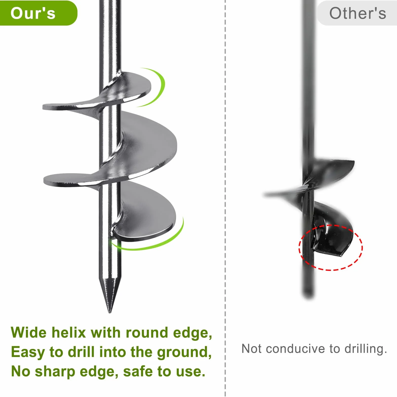Insaga Bodenanker Erdanker 61cm Boden Anker Zelt Heavy Duty Trampolin Anchor Zum Eindrehen für Zelte, Schaukelgestell, Vordächer, Camping, Widerstehen Starkem Wind Rostfrei mit Fester Schlaufe 4 Stück