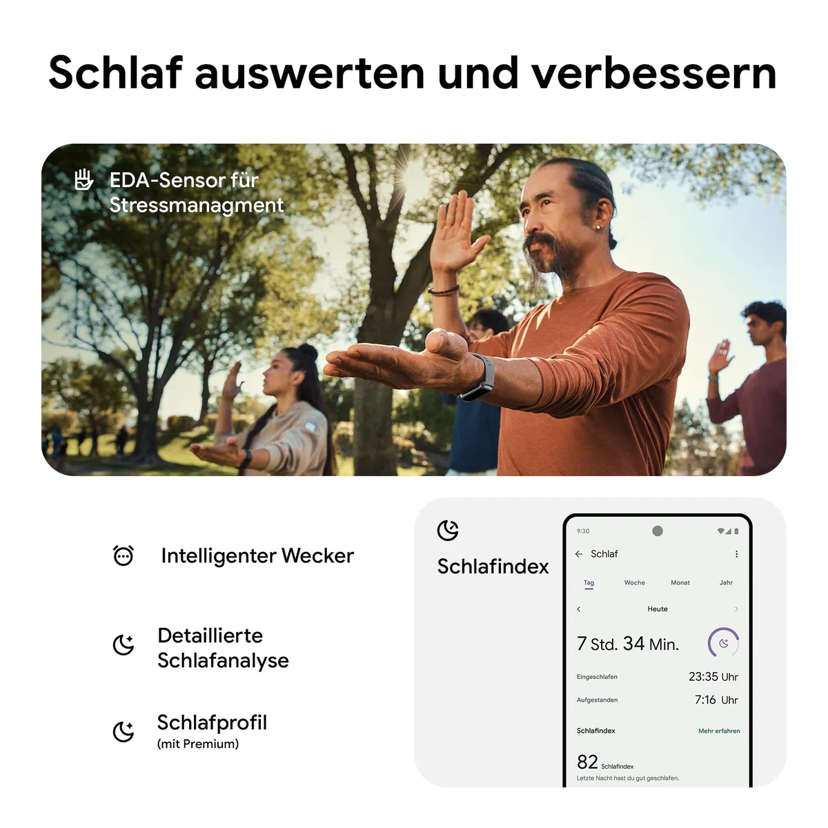 Google Fitbit Charge 6 Aktivitätstracker enthält ein 6 monatige Premium Mitgliedschaft, 7 Tage Akkulaufzeit, Google Wallet und Maps