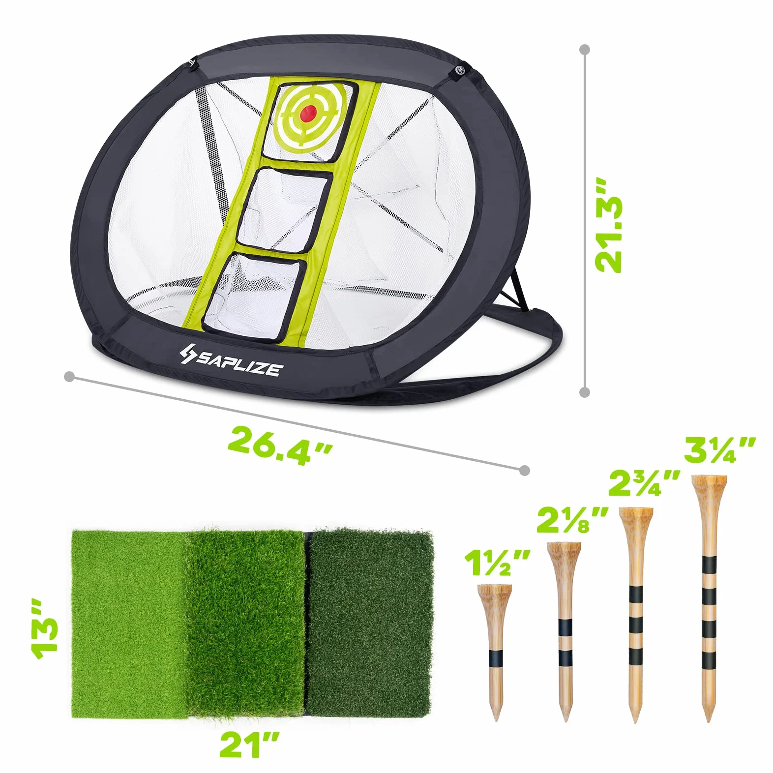 SAPLIZE Golf Chipping Netz, Stark stabiles Pop-Up-Golf-Zielnetz für Indoor/Outdoor/Backyard Genauigkeit und Swing Practice, tragbares Golf-Trainingsnetz