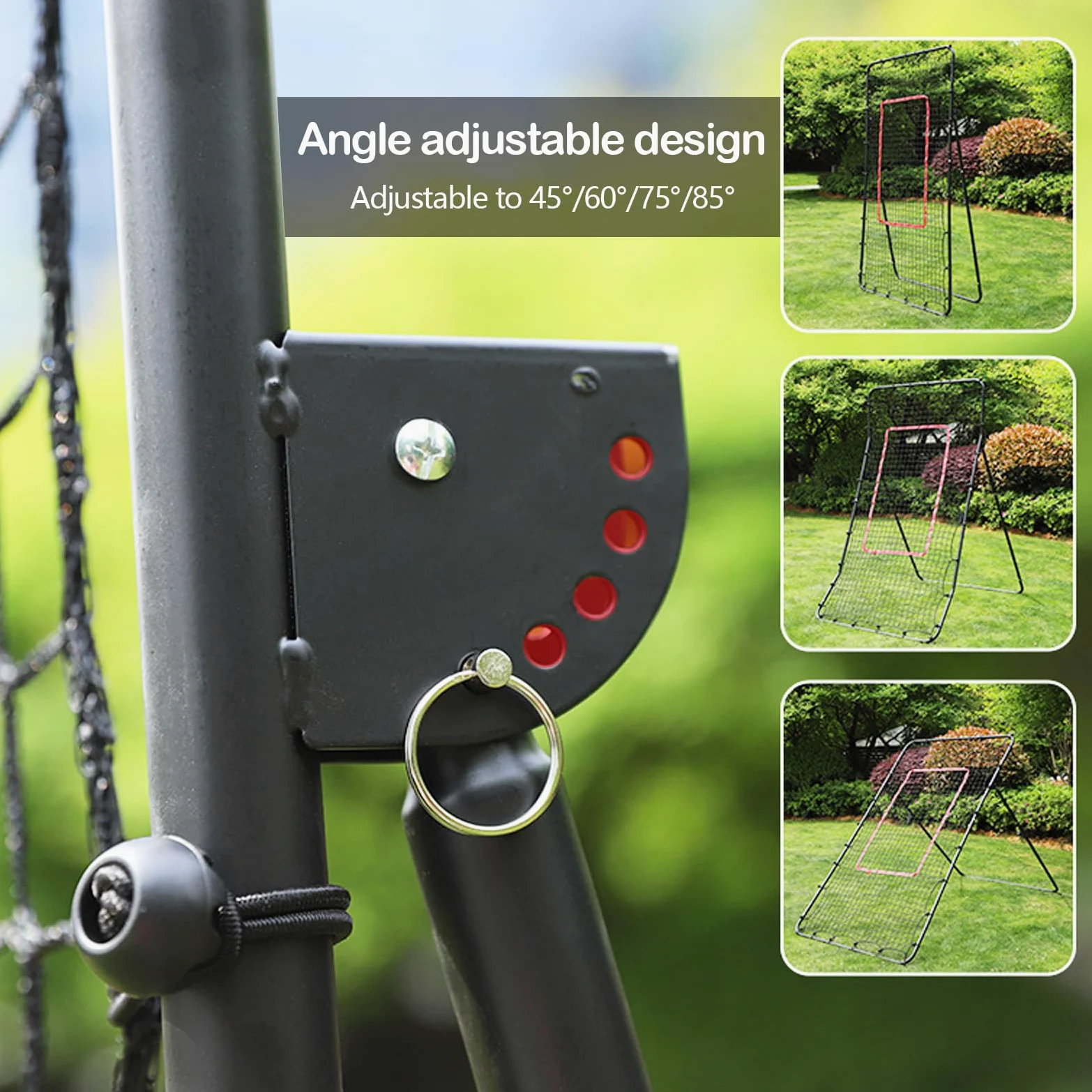 Volleyball Rebounder Netz, 2,1 x 1,2 m Volleyballnetz Verstellbares 45/60/75/85 Winkel Volleyball Trainingsgeräte für Erwachsene und Kinder Rebounder für Garten Stadion Schulen