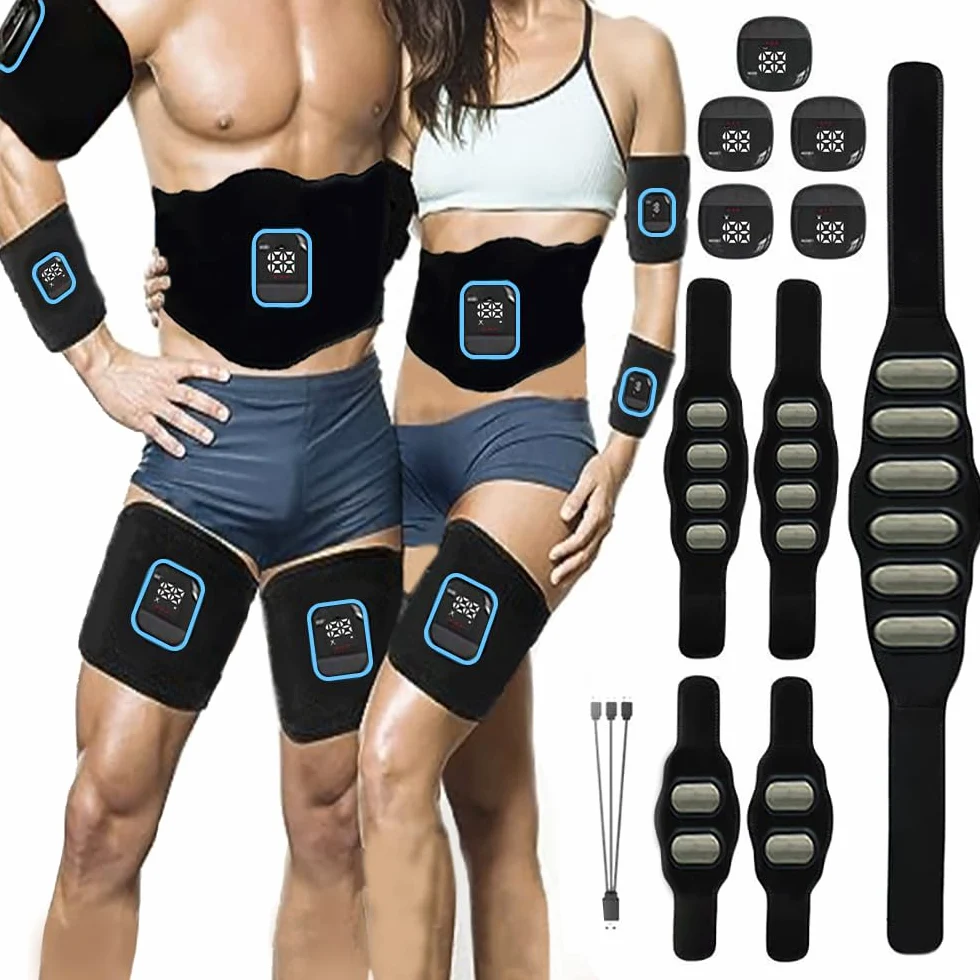 Elektrostimulatoren Massagegeräte, EMS Bauchmuskeltrainer Aluminiumblech Muskelstimulator, Muskelaufbau ABS/Bauch/Arm/Bein Anzeige des Kalorienverbrauchs Rückenmuskeltrainer Gürtel Sport Fitness